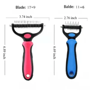 10007 Pet dematting comb size chart – length, comb teeth dimensions, and handle size for wholesale buyers