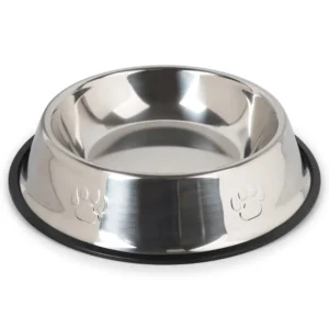 Durable Stainless Steel Pet Feeding Bowl with Non-Slip Rubber Base – L, XL, XXL