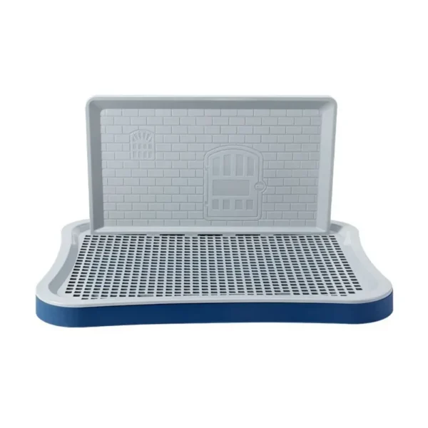 Large Indoor Dog Potty with Wall Guard Blue Grey White Grey Black Grey Navy Grey
