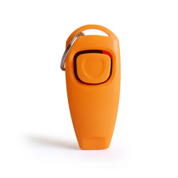 10008 2-in-1 dog training whistle and clicker in orange, wholesale pet training accessory