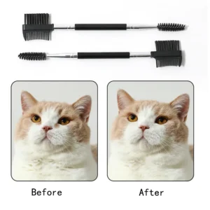 10008 Removing tear stains around cat’s eyes with double-sided comb