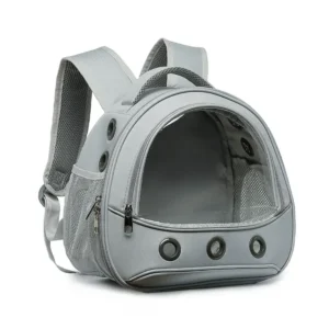 10008 Transparent grey pet backpack carrier for parrots, hamsters, and rabbits