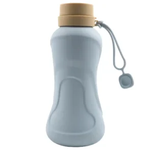 10009 Blue foldable silicone pet travel water bottle cup for dogs and cats