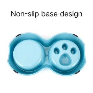 10010 Close-up of smooth wheat straw pet bowl showing detachable parts and non-slip base