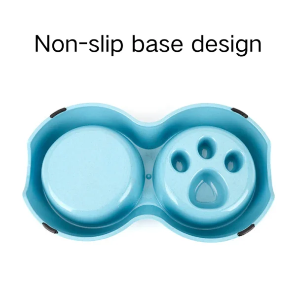 10010 Close-up of smooth wheat straw pet bowl showing detachable parts and non-slip base