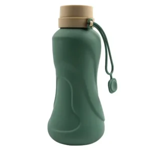 10010 Green foldable silicone pet travel water bottle cup for dogs and cats