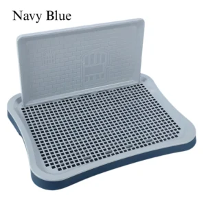 Dog Toilet Tray with Wall Guard in Navy Grey