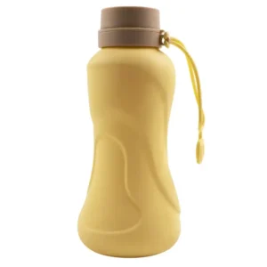 10011 Yellow foldable silicone pet travel water bottle cup for dogs and cats