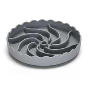 10012 Navy green silicone slow feeder bowl for dogs with suction grip