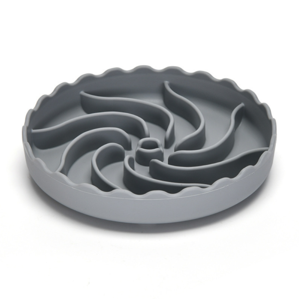 10012 Navy green silicone slow feeder bowl for dogs with suction grip