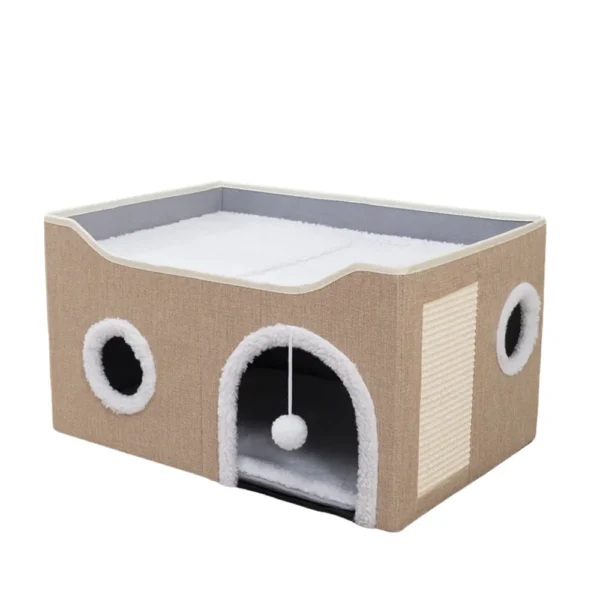 baa1092c397a77030a5f7f7e89a47696 Wholesale cat condo in beige color with plush cushion