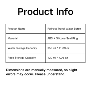 10001 Portable pet travel water bottle – product size chart and capacity guide