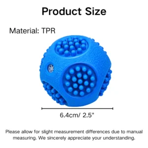 Size reference of TPR squeaky dog chew ball for small, medium, and large dogs