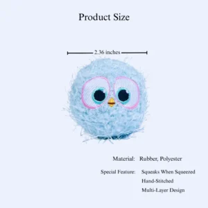 10001 Plush squeaky dog ball size reference for small and medium pets