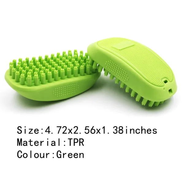 10002 Dimensions of green 4-point bristle pet bath brush for wholesal