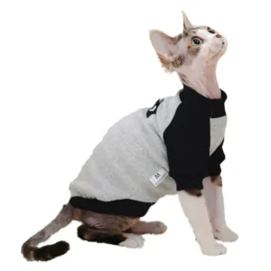 Soft cotton fabric details of wholesale cat sweatshirt – comfortable pet clothing for retailers