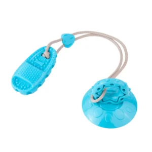 Blue suction cup slipper interactive dog teething toy