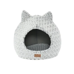 Cozy Plush Cat Bed with Cute Cat-Ear Design | Wholesale Pet Beds for Cats and Small Dogs