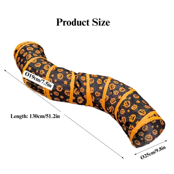 10002 Size display of Halloween-themed collapsible cat tunnel for small pets