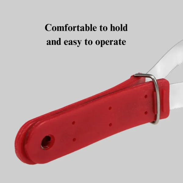 10003 Close-up of dual-sided stainless steel blade on horse grooming tool
