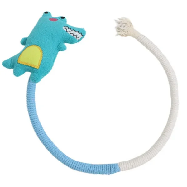 10003 Blue plush chew rope toy for cats