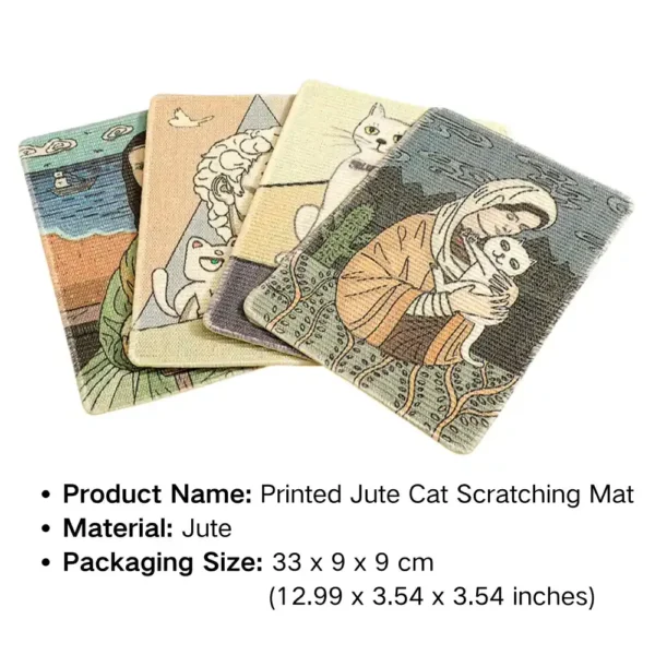 10003 Size measurement chart for wholesale jute cat scratcher mat