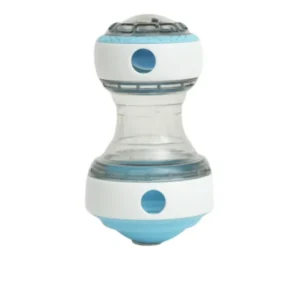 Interactive dog snack dispenser toy in blue
