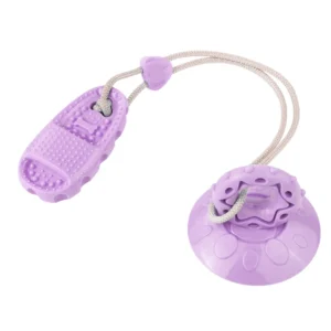 Purple suction cup slipper interactive dog teething toy