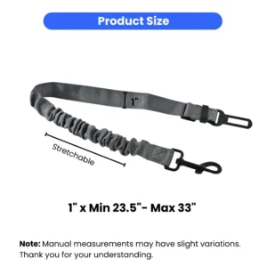 Dog Seat Belt Leash with Adjustable Length Measurement Guide