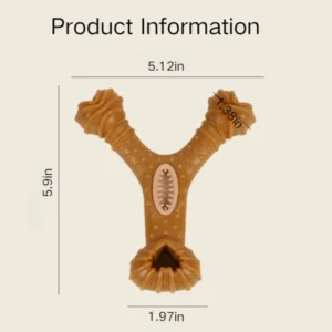 10004 Dimensions of wood-infused durable dog chew toy for small and medium breeds