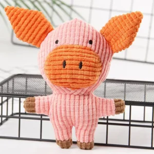 10004 Pink pig plush dog toy for wholesale pet supplies, soft chew toy for dogs