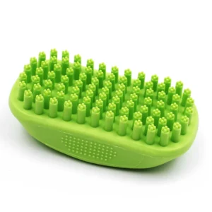 Wholesale Green Pet Bath Brush – 4-Point Bristle Massage Grooming Tool for Dogs & Cats
