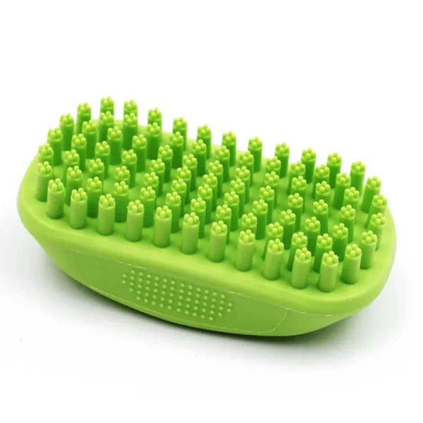 Wholesale Green Pet Bath Brush – 4-Point Bristle Massage Grooming Tool for Dogs & Cats