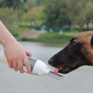 One-hand operation portable dog water bottle with leak-proof switch
