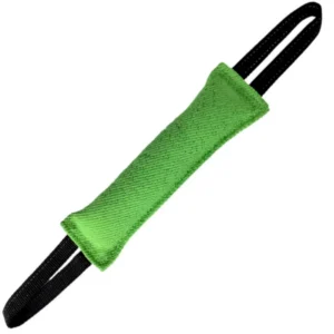 10005 Green chew-resistant tug toy for pet training and play