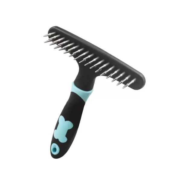 Wholesale Double Row Stainless Steel Pet Deshedding Brush – Round Needle Grooming Comb for Dogs & Cats