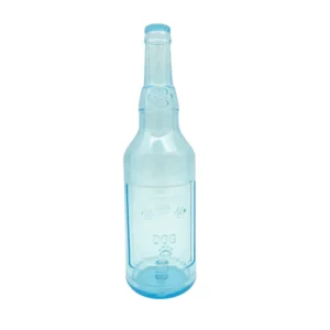 10006 Blue squeaky rubber dog toy bottle shape for teething puppies