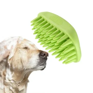 Green Rubber Pet Bath Brush & Massage Grooming Tool – Wholesale Cat & Dog Deshedding Brush