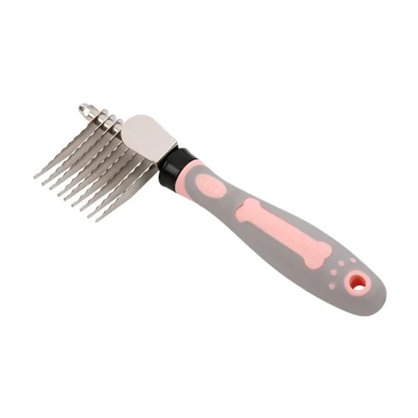 Stainless Steel Pet Dematting Comb with Sharp Serrated Blades – Wholesale Dog & Cat Grooming Tool (Random Colors)