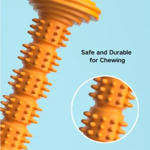 Close-up of textured TPR dog chew toy with raised bumps for dental cleaning