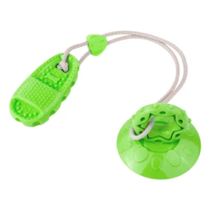 10007 Green suction cup slipper interactive dog teething toy