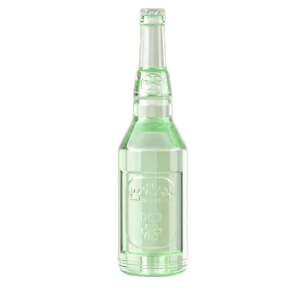 10007 Green rubber squeaky bottle dog toy bulk for pet shops