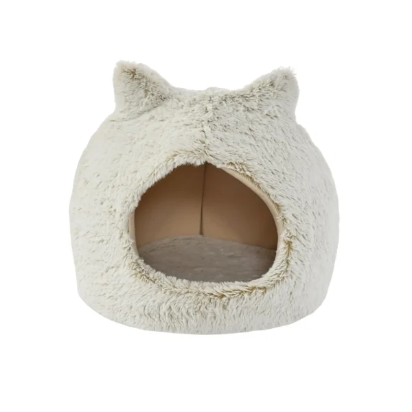 Wholesale cat cave bed with ears, plush enclosed pet house for cats and small pets.