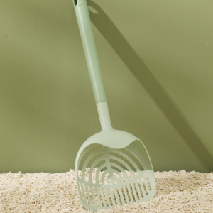 Cat litter scoop with long handle used for cleaning cat litter box
