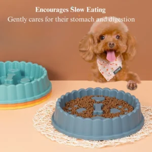 10008 Slow feeder bowl showing raised obstacles to slow down eating and prevent choking