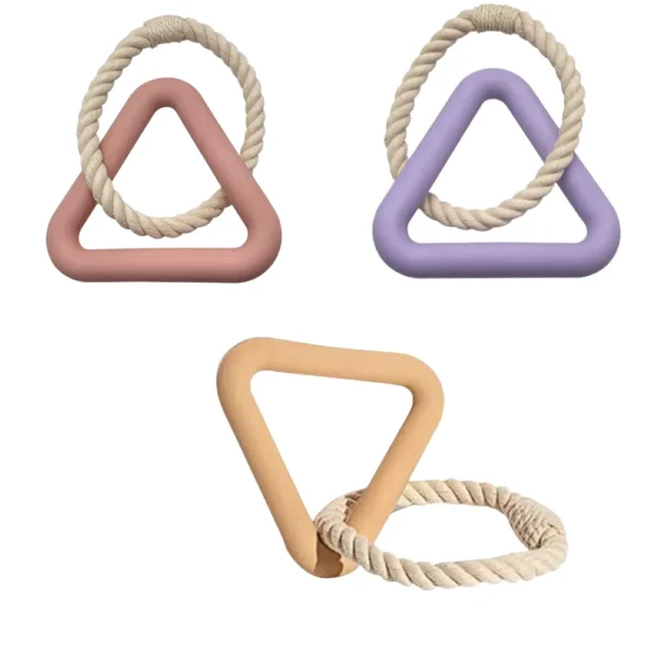 Wholesale Triangle TPR Dog Tug Toy with Cotton Rope – Durable Chew & Pull Ring for Pets