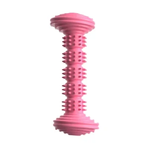10009 Rose Red TPR dog dental chew stick bone shape teething toy"