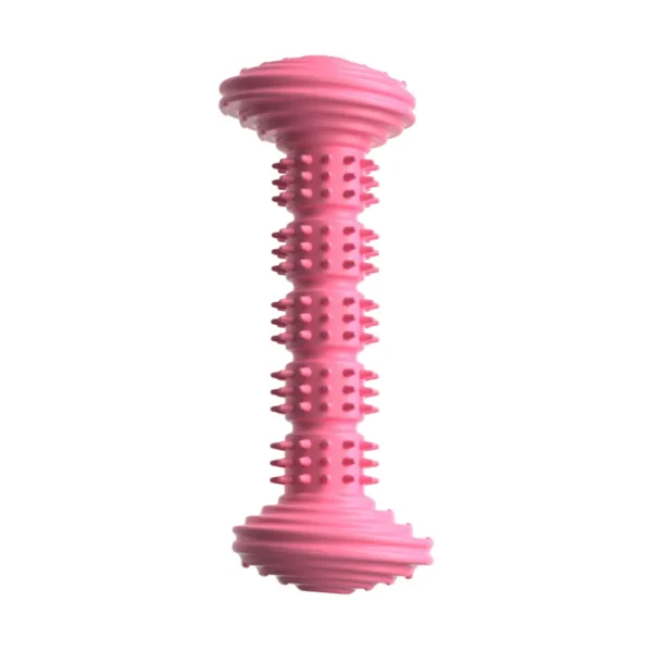 10009 Rose Red TPR dog dental chew stick bone shape teething toy"