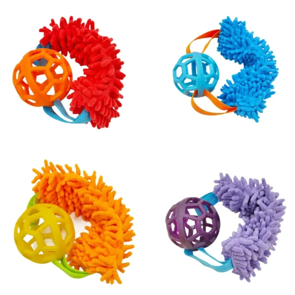Wholesale TPR Treat Dispensing Dog Toy with Plush Tug Rope – Interactive Chew & Fetch Toy for Dogs
