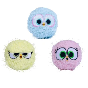 Wholesale Durable Squeaky Plush Dog Balls – Interactive Pet Chew Toys for Small & Medium Dogs (Yellow, Pink, Blue, Assorted 3 Pack)